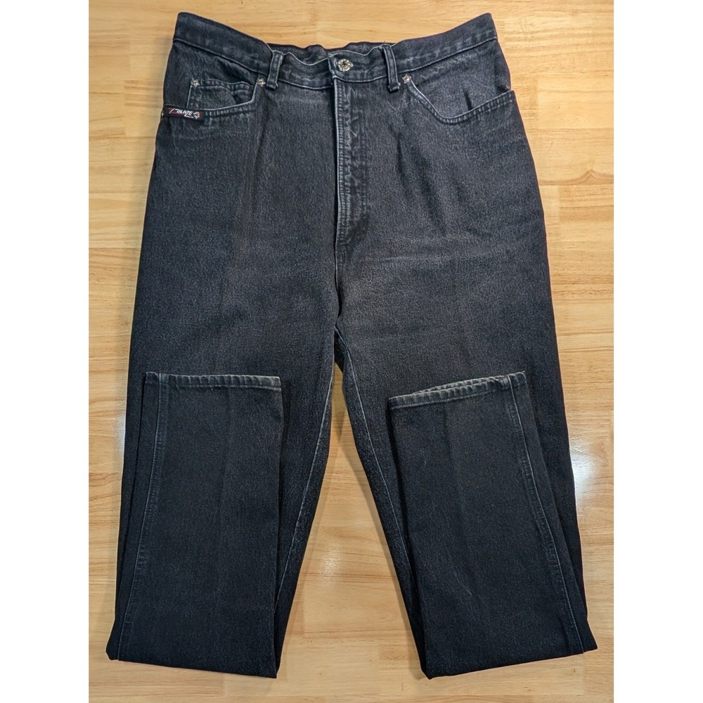 Lone Star Blaze Mens Vintage Black Acid Wash Western High Rise Jeans 32x36 Star